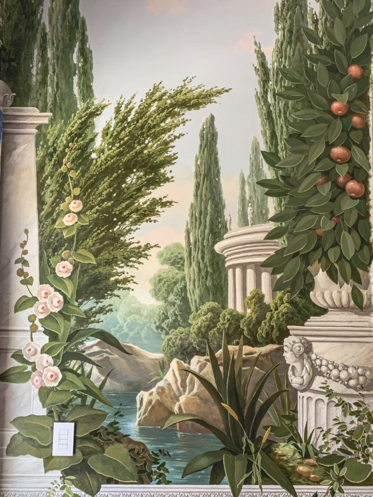 Lago Minore — landscape mural by Kim Delaney, Delaney Fine Finishes