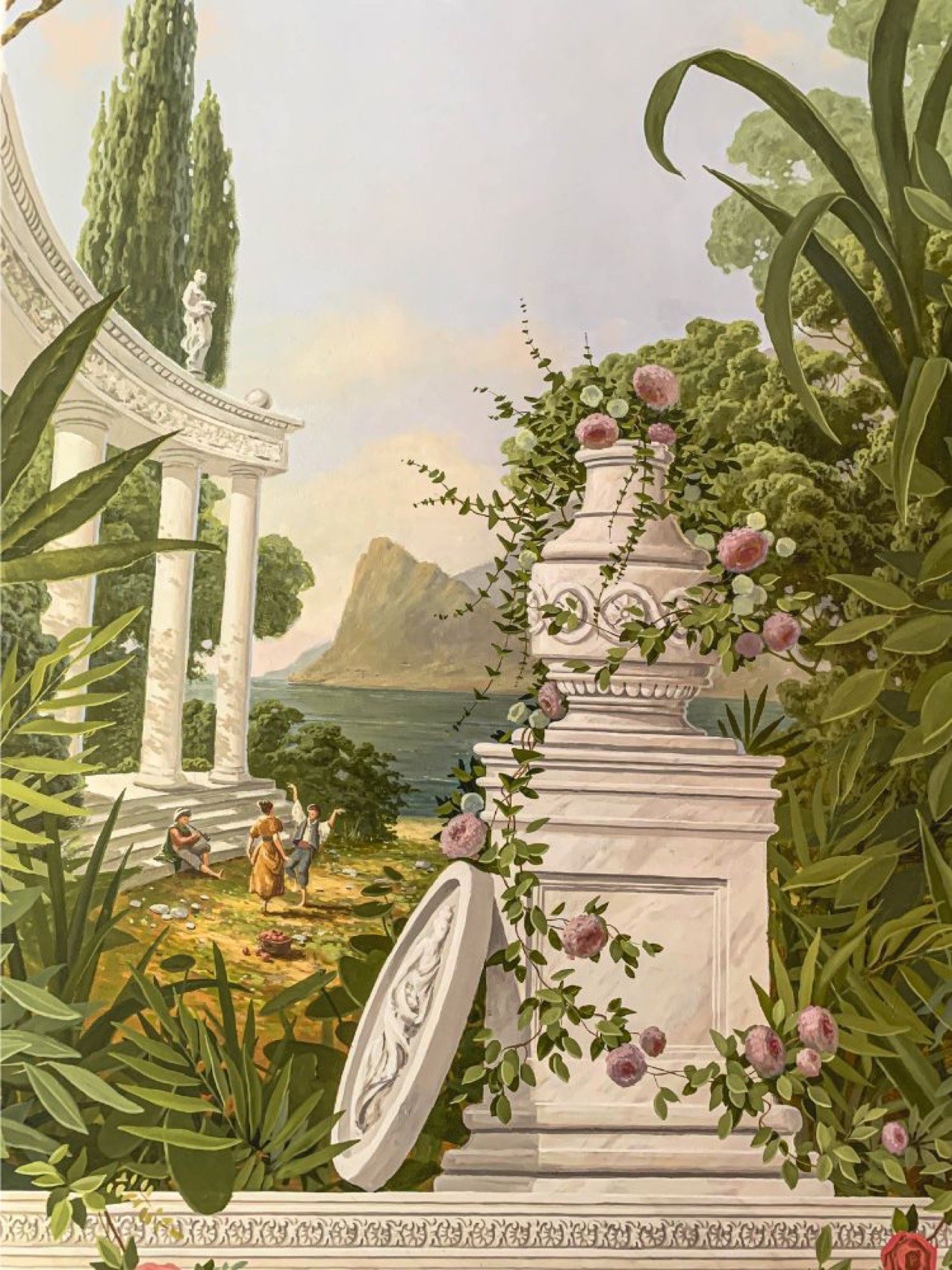 Lago Minore — landscape mural by Kim Delaney, Delaney Fine Finishes