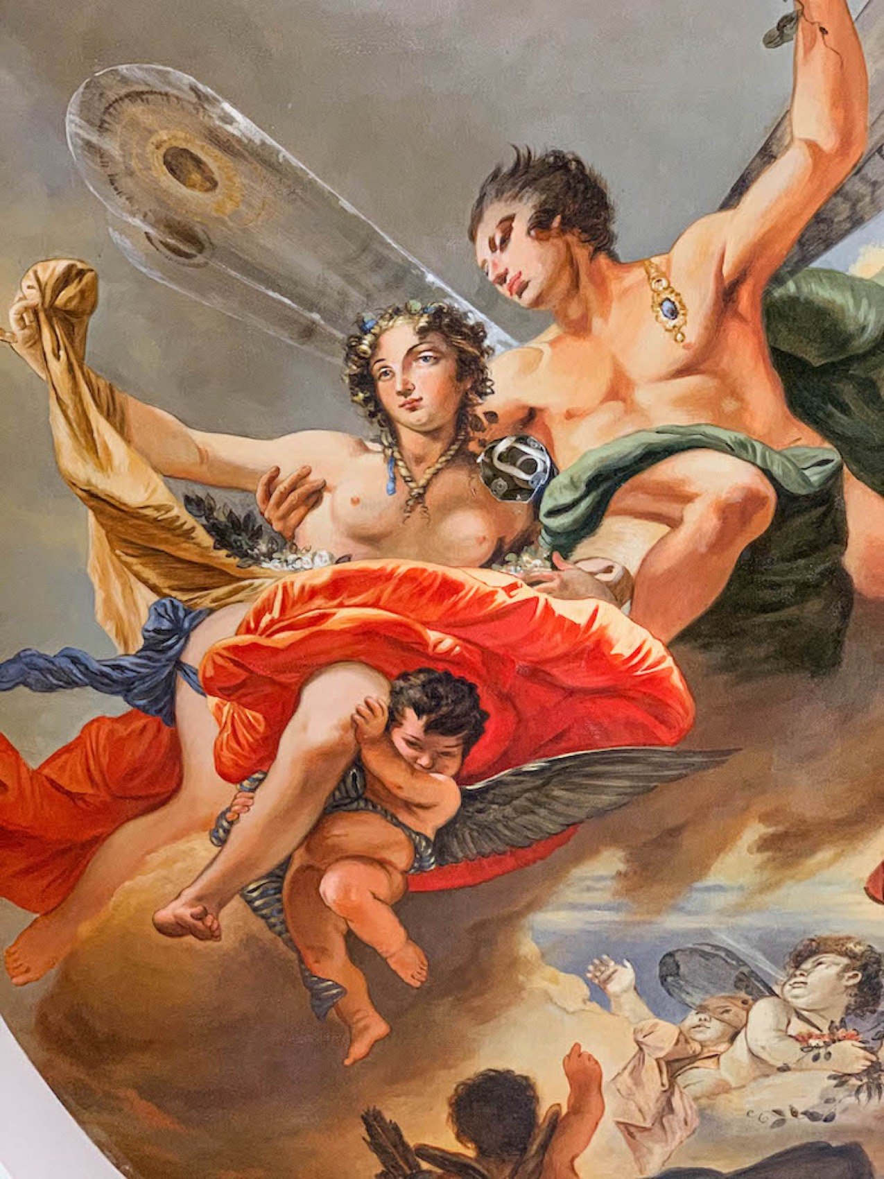 Fresco-style ceiling painting in the European tradition by Kim Delaney