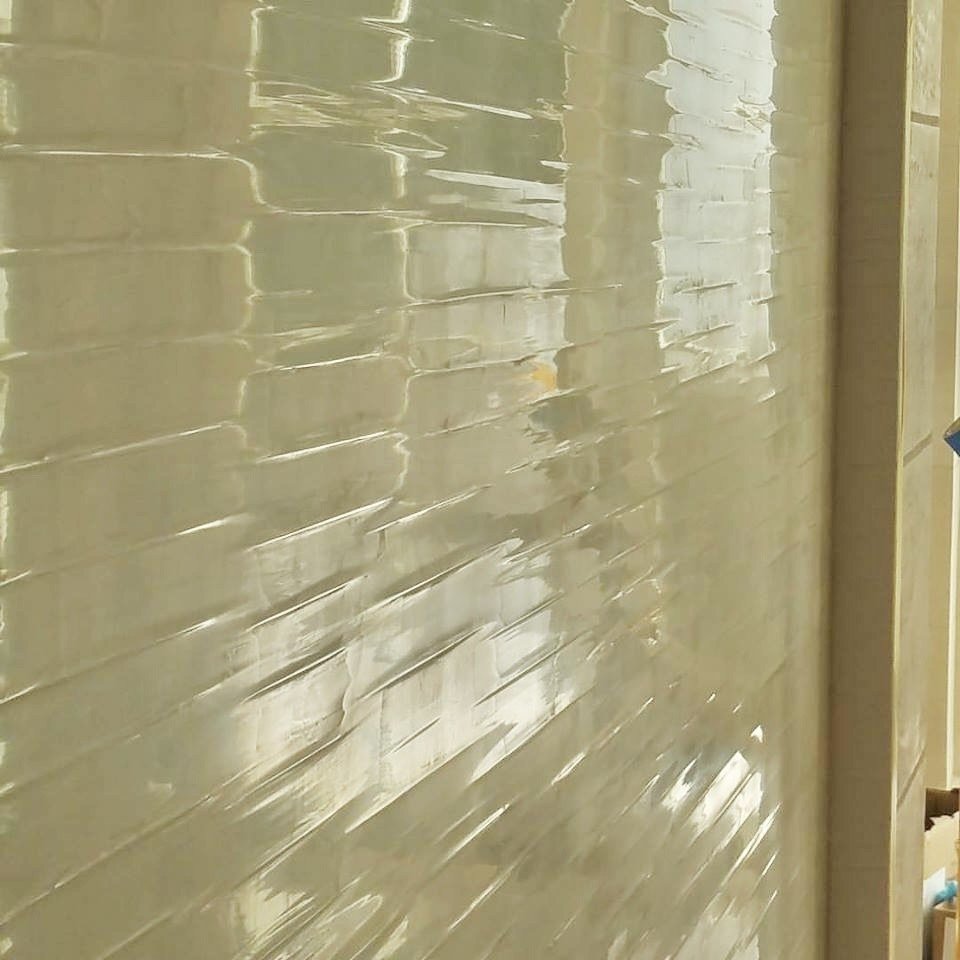 High-gloss ribbed glaze finish, detail, by Kim Delaney, Delaney Fine Finishes