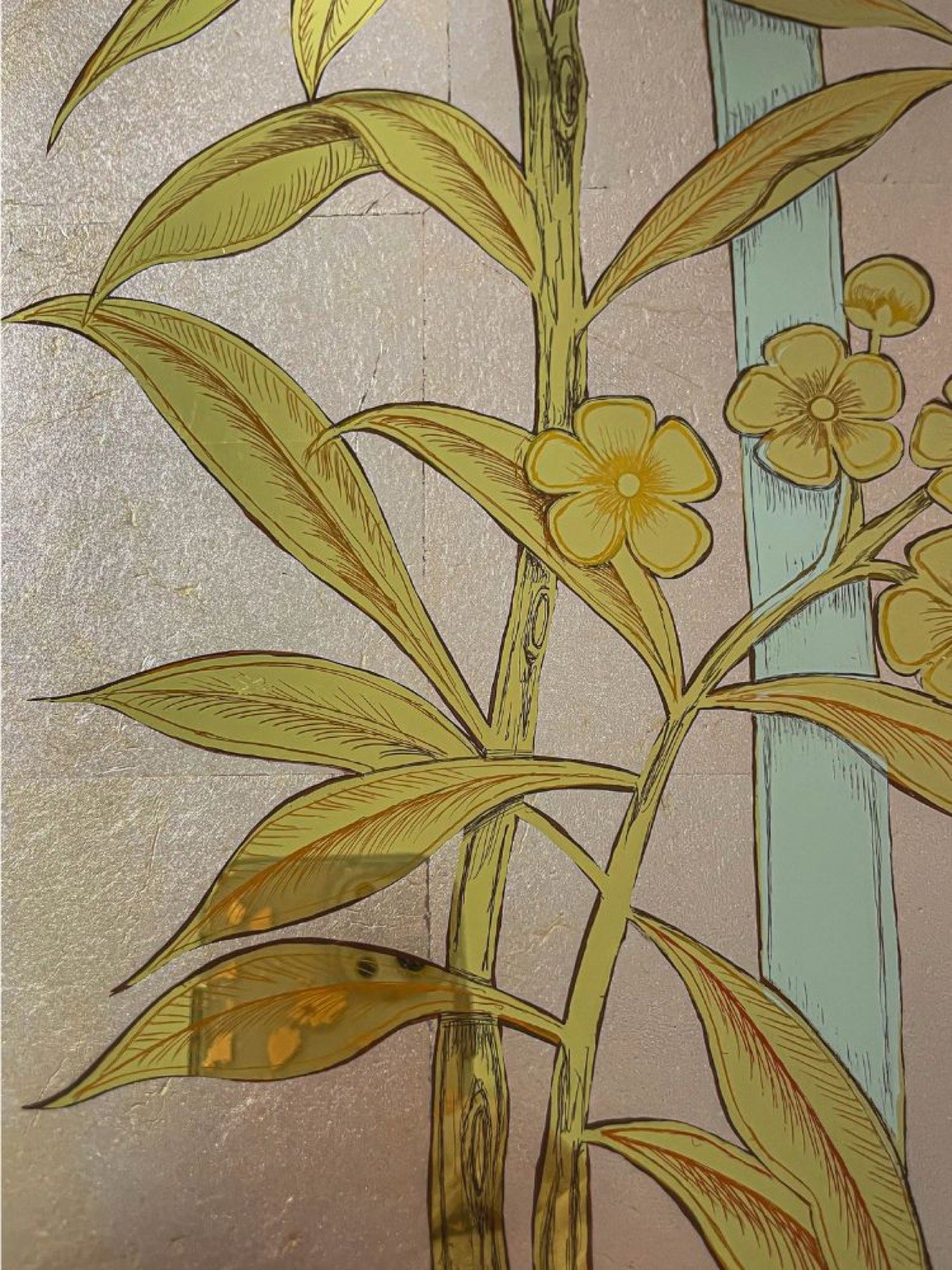 Verre Églomisé — reverse-gilded glass by Kim Delaney, Delaney Fine Finishes