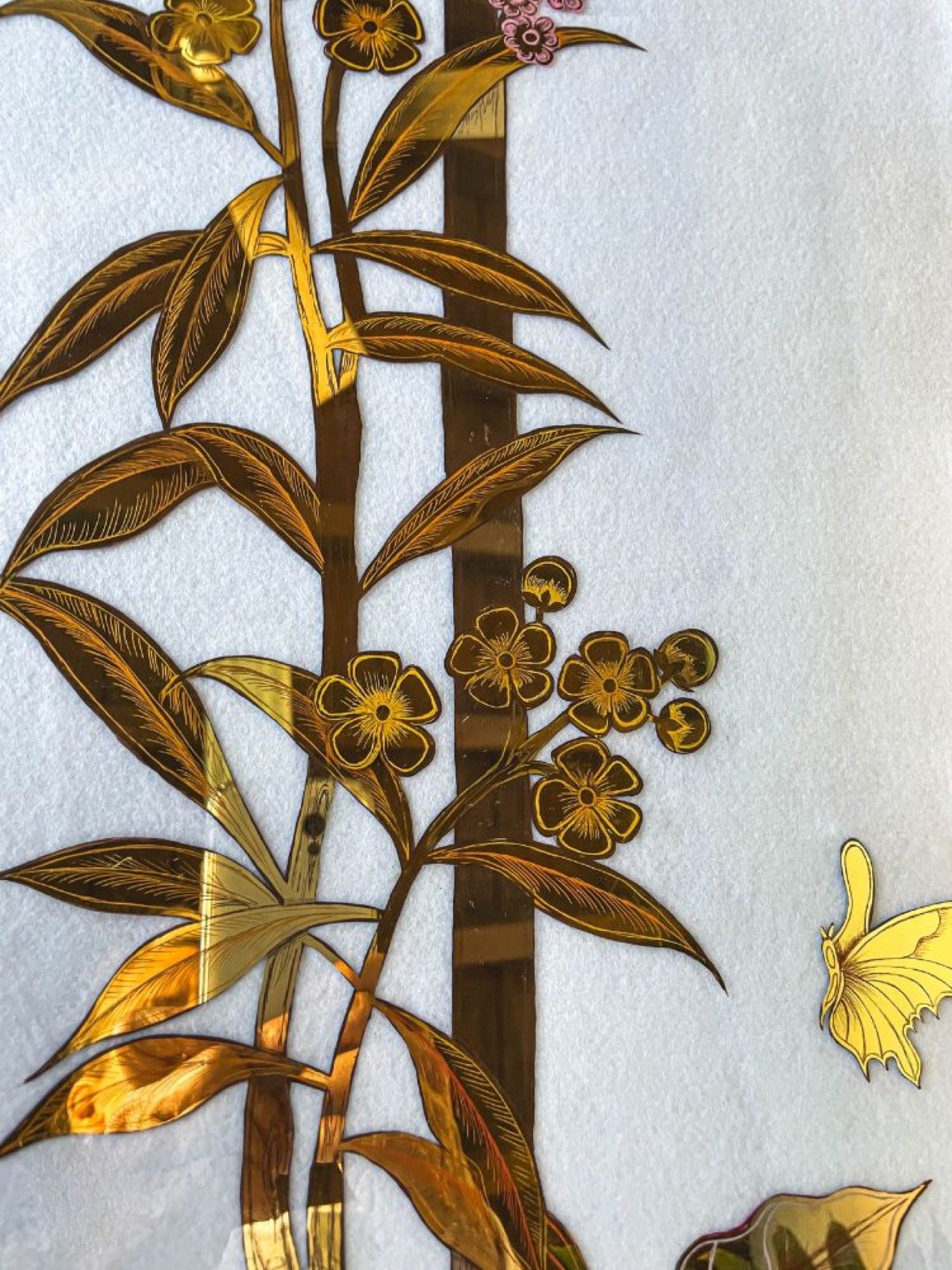 Verre Églomisé — reverse-gilded glass by Kim Delaney, Delaney Fine Finishes