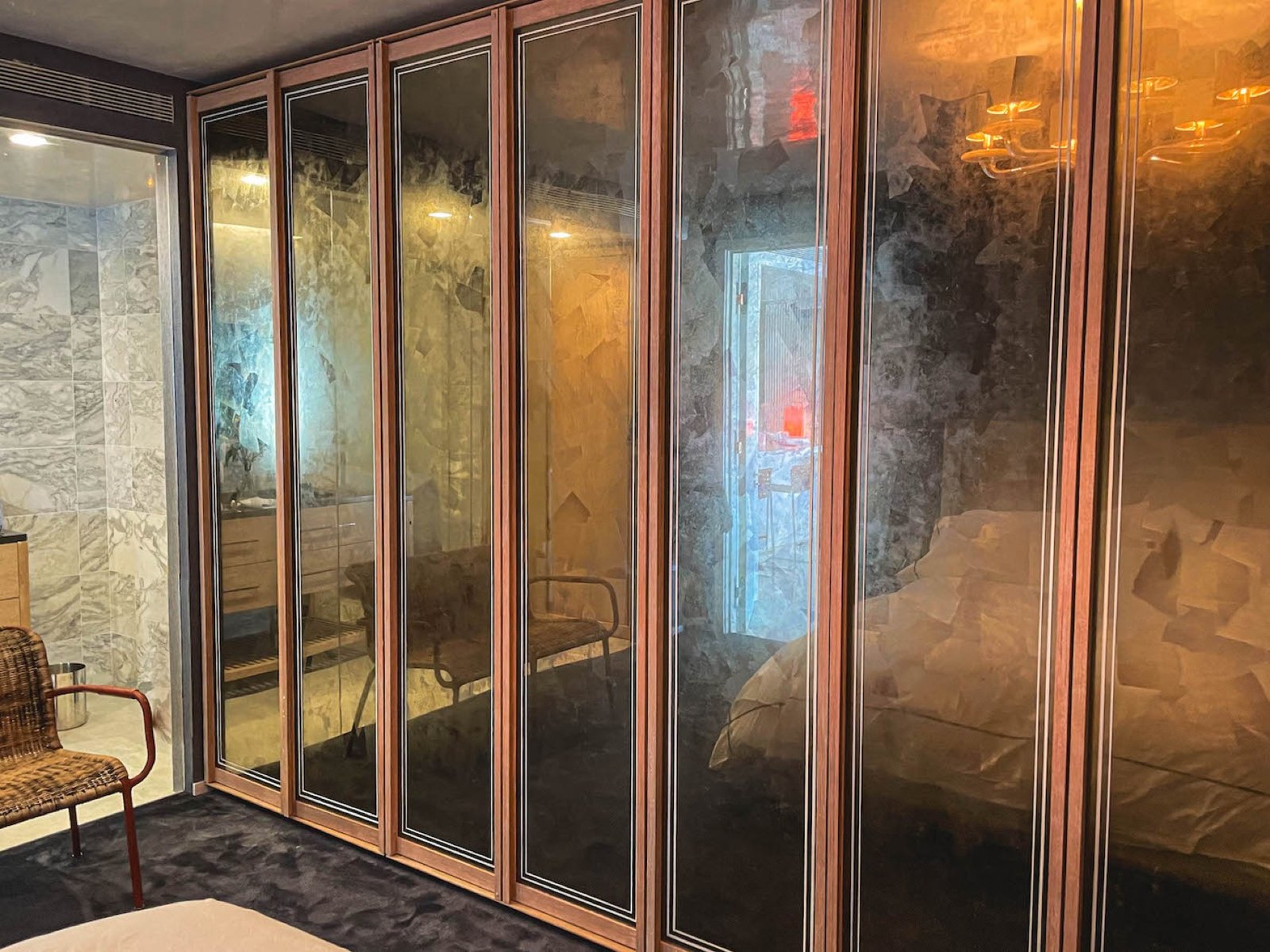 Verre Églomisé — reverse-gilded glass by Kim Delaney, Delaney Fine Finishes