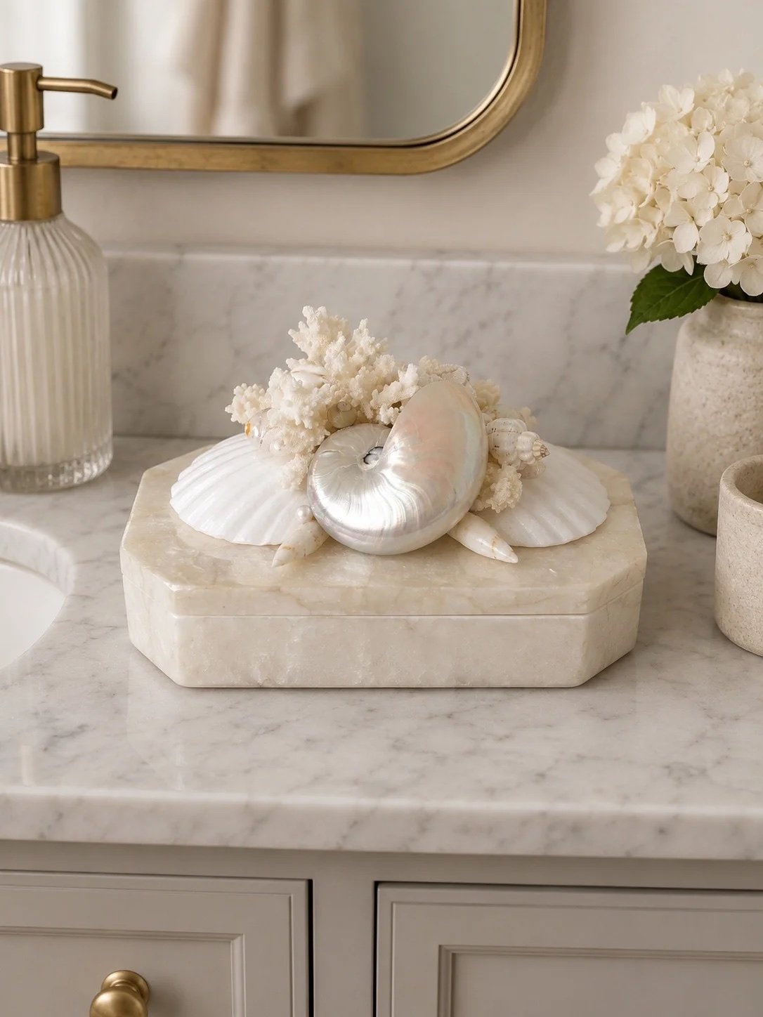 Decorative shell object from Delaney Shell Designs